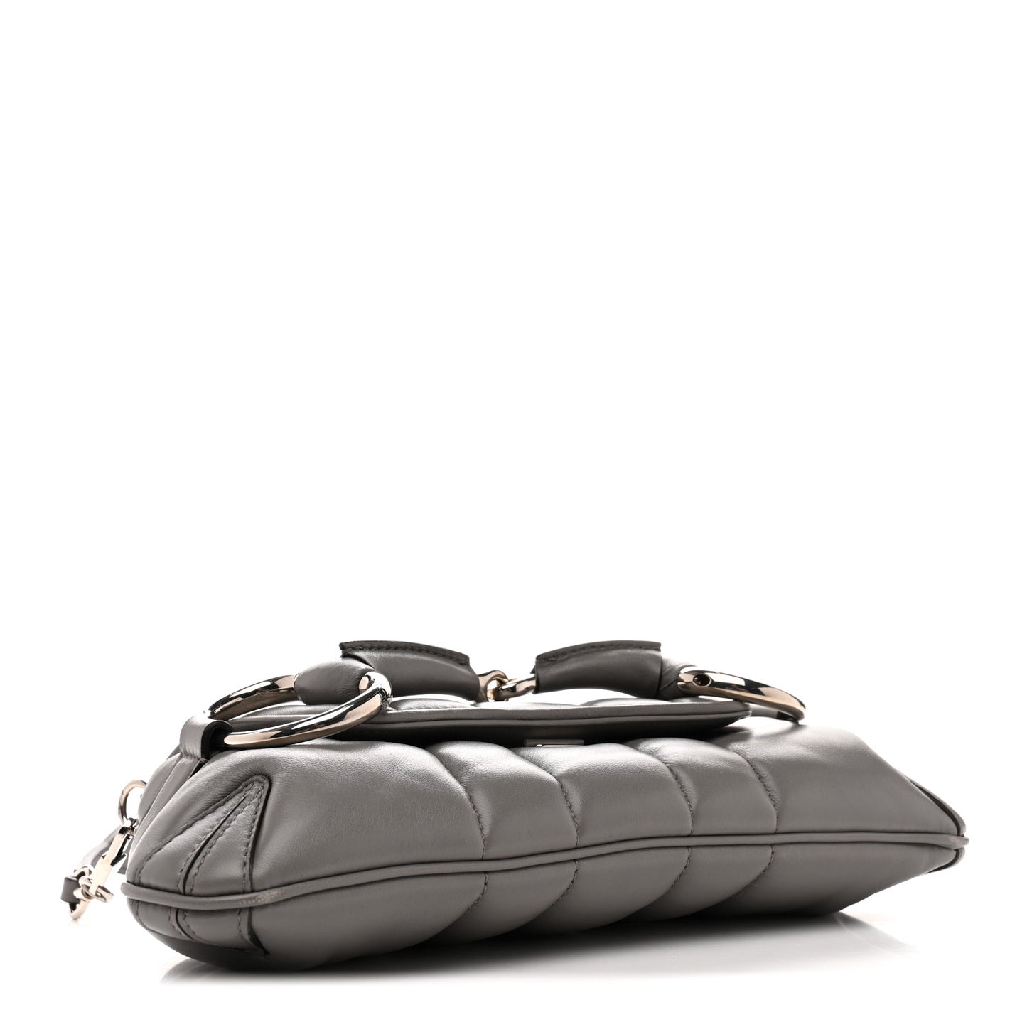 Nappa Vertical Matelasse Small Maxi Horsebit Chain Shoulder Bag Gray