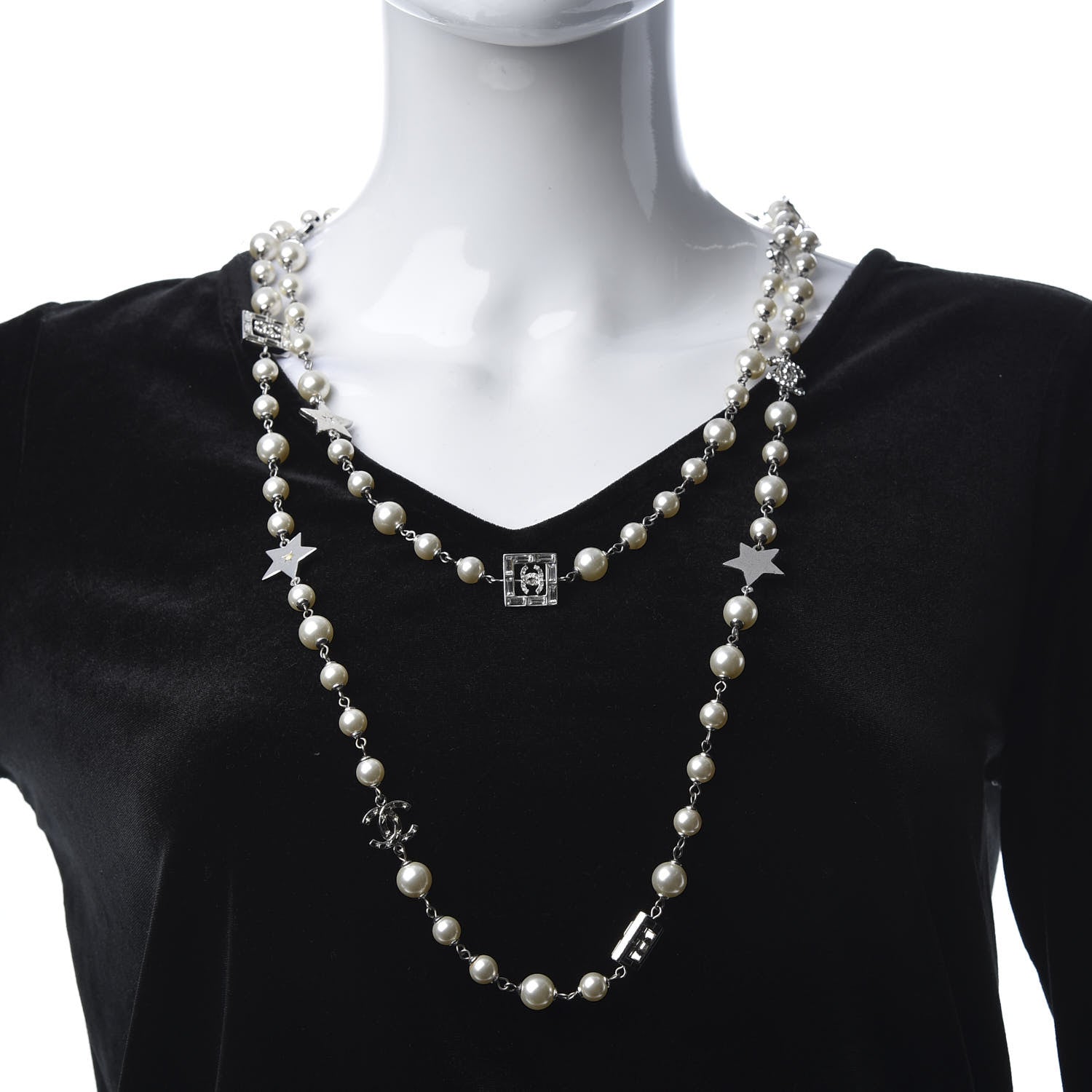 Chanel Pearl CC Star Long Necklace Gold 2 of 4