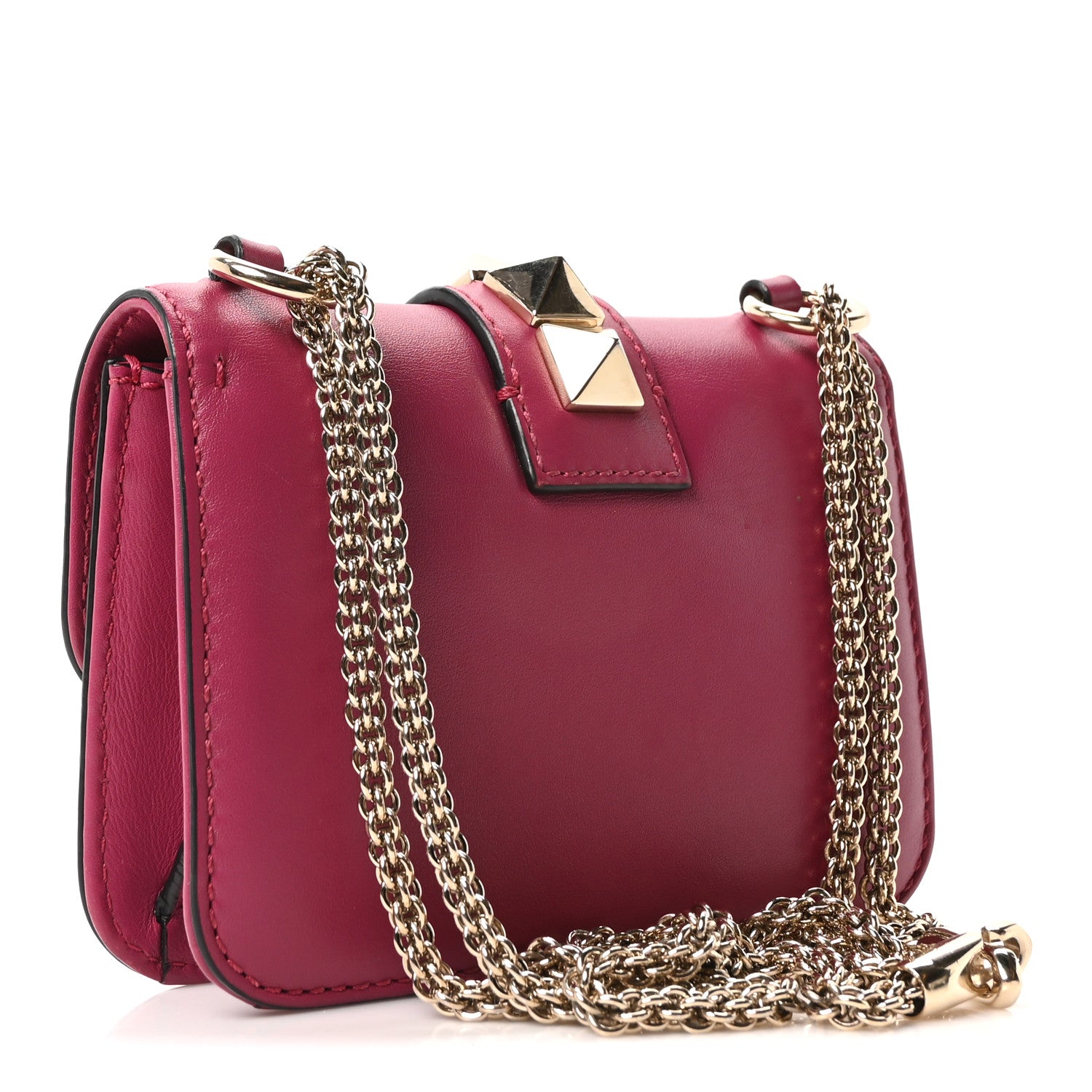 Valentino Garavani Vitello Small Glam Lock Rockstud Flap Deep Cyclamin 3 of 9