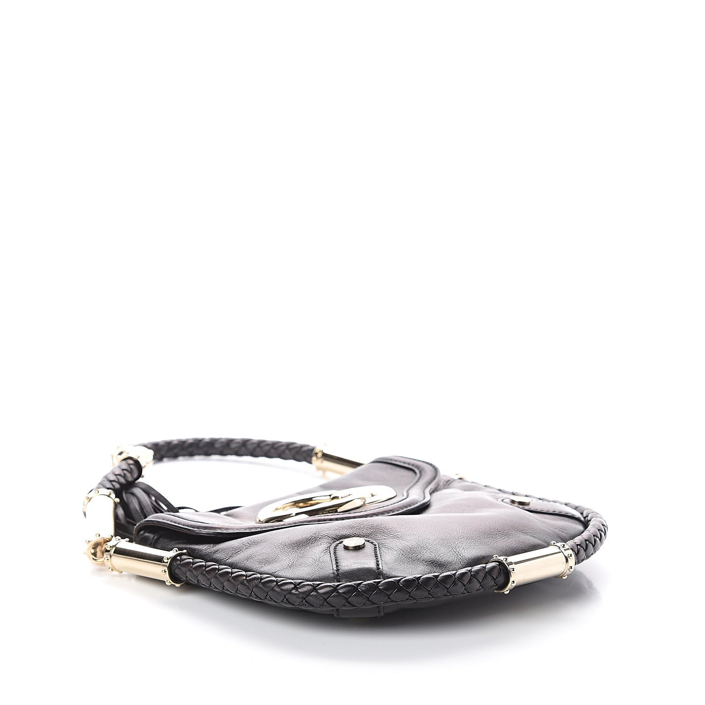 Calfskin Small Britt Tassel Shoulder Bag Black