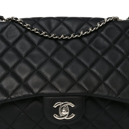 Chanel Lambskin Quilted Jumbo Chanel 3 Flap Bag Black 8 of 10