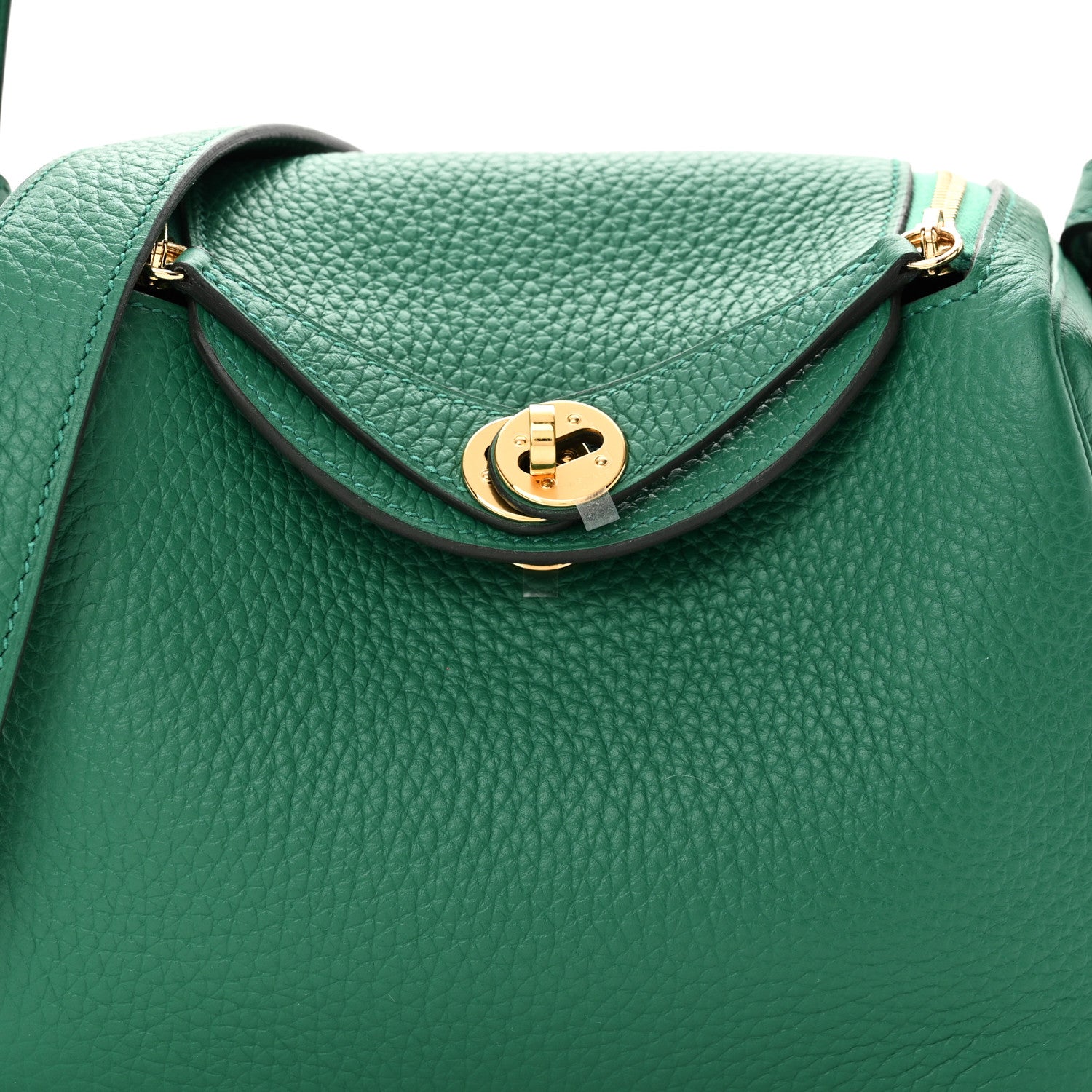 Hermes Taurillon Clemence Mini Lindy 20 Vert Vertigo 8 of 10