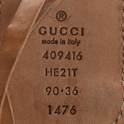 Gucci Nylon Textured Dollar Calfskin Double G Web 40mm Belt 90 36 Green Red Dark Cocoa 5 of 8
