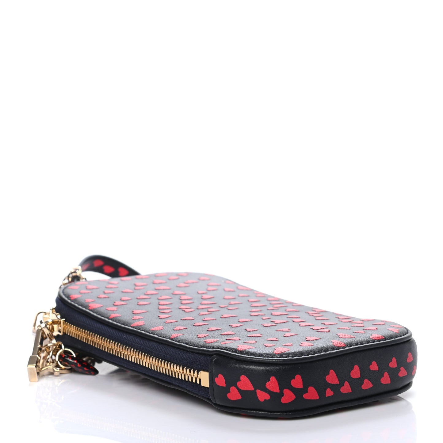 Calfskin I Love Paris Phone Holder Blue Red