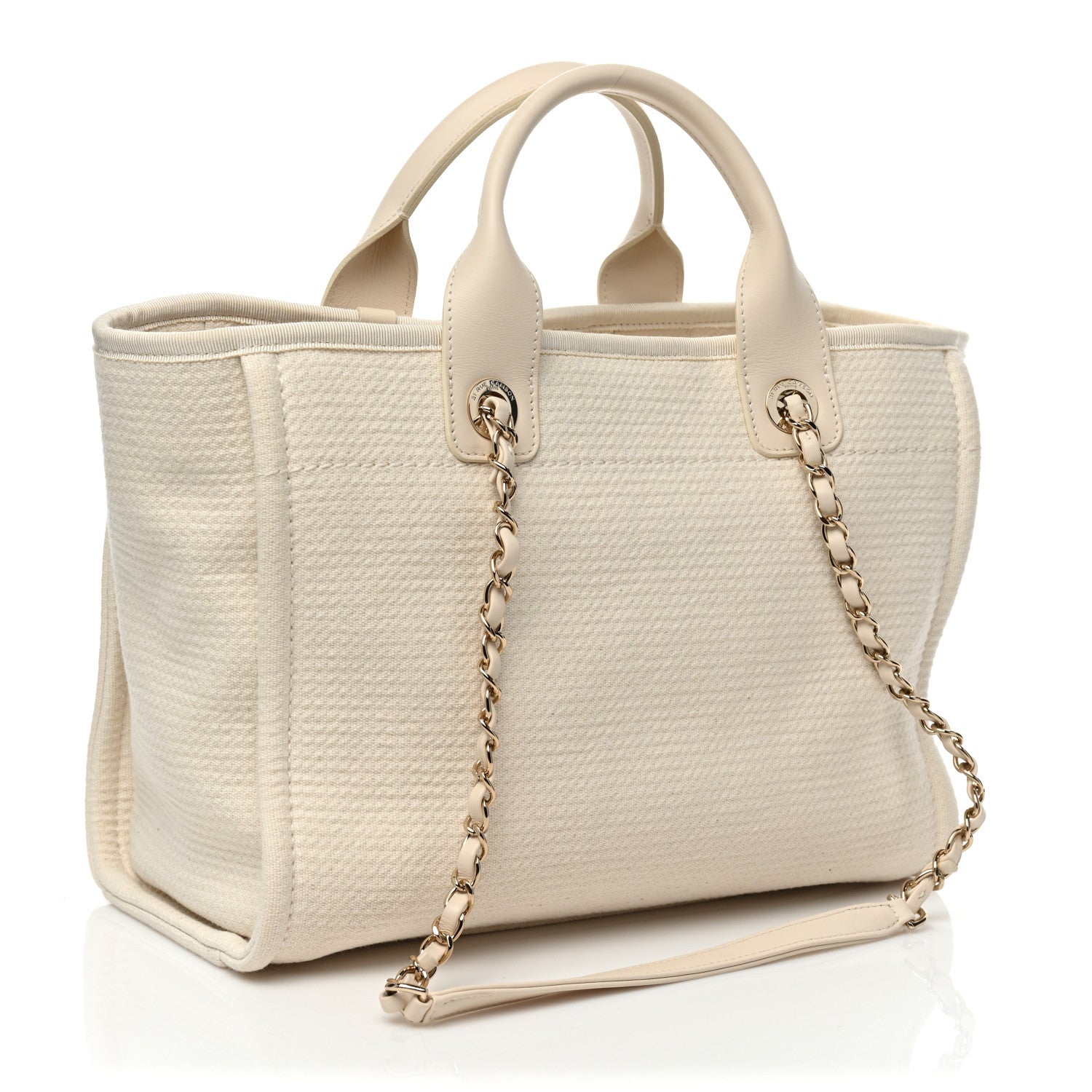 Chanel Mixed Fibers Small Deauville Tote White 4 of 12