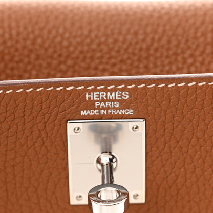 Hermes Taurillon Clemence Kelly Amazone Ado Backpack 22 Gold Bleu Zellige Caramel 6 of 11