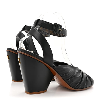 Louis Vuitton Lambskin Olympia Platform Sandals 40 Black 6 of 12