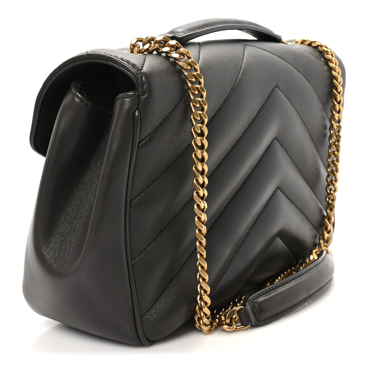 Lambskin Chevron Quilted Medium Loulou Urban Grey