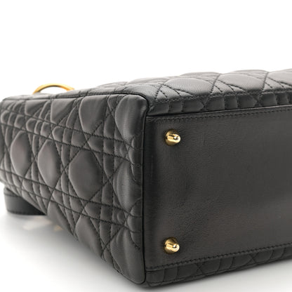 Christian Dior Lambskin Cannage Medium Lady Dior Black 9 of 10