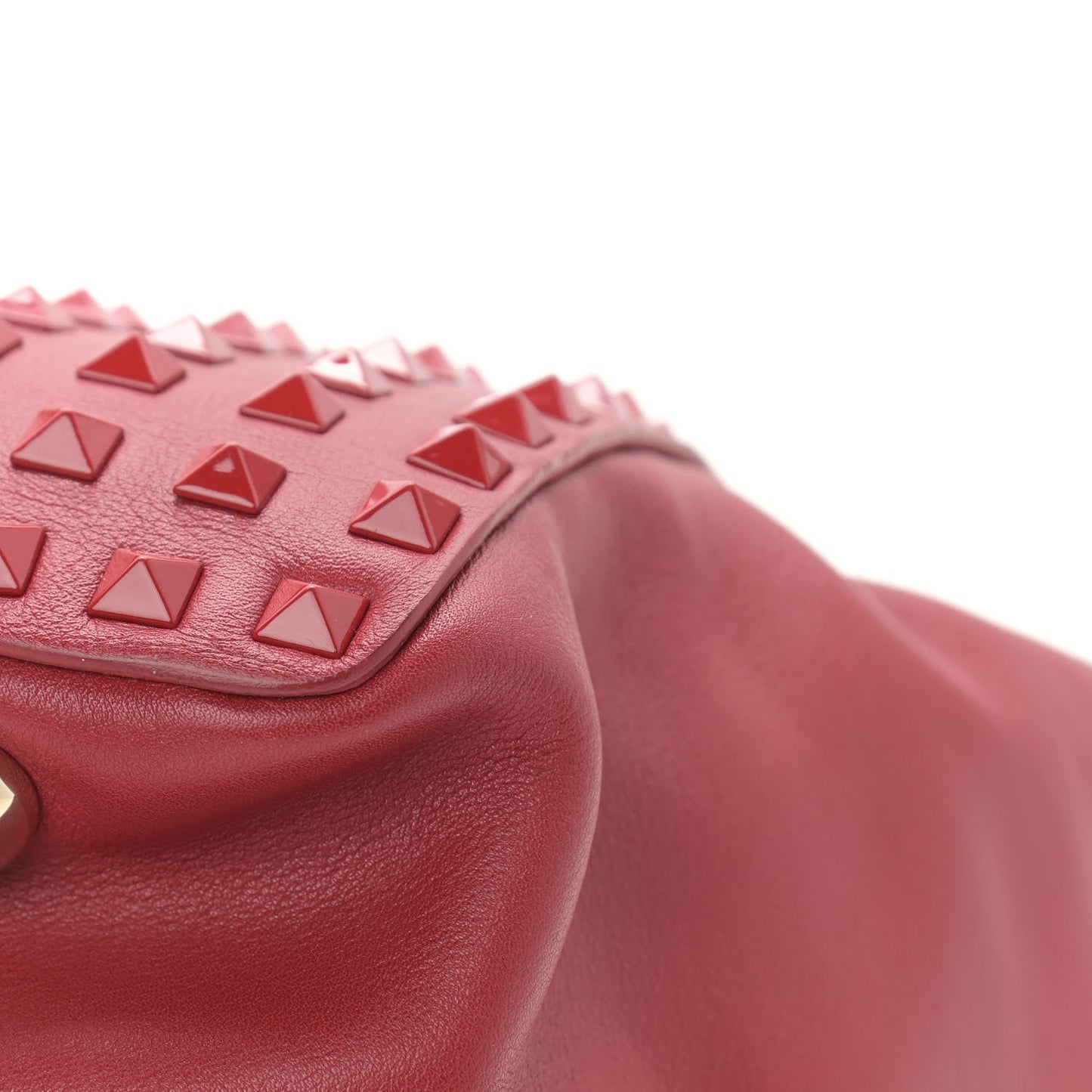 Vitello Monochrome Medium Rockstud All Over Tote Rosso Valentino