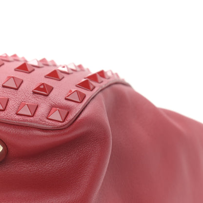 Valentino Garavani Vitello Monochrome Medium Rockstud All Over Tote Rosso Valentino 8 of 10