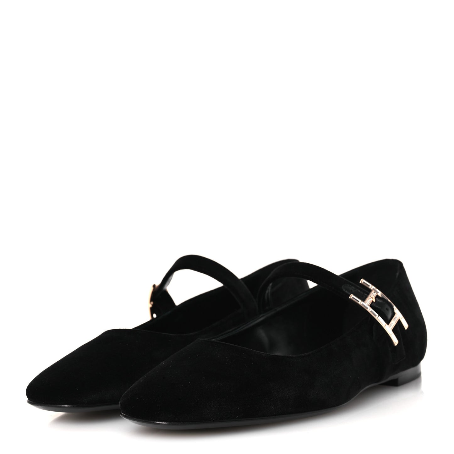 Velvet Crystal Jane Ballet Flats 37 Black