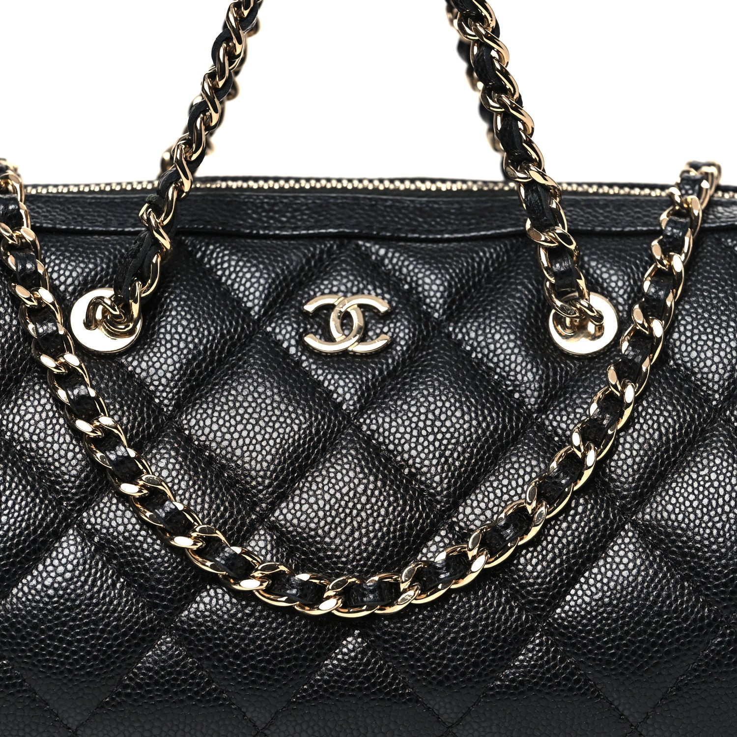 Chanel Caviar Quilted Barrel Clutch With Chain Black 8 of 10