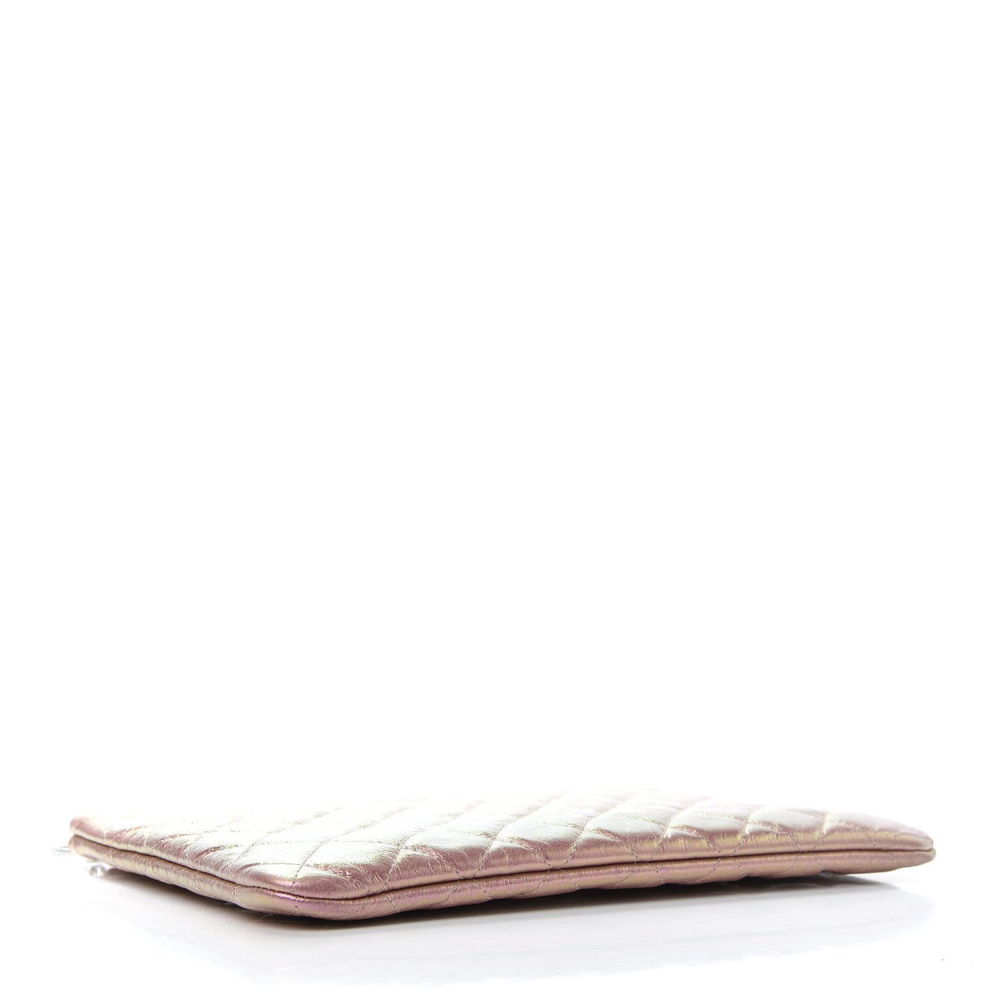 Iridescent Crumpled Calfskin Medium Cosmetic Case Pink