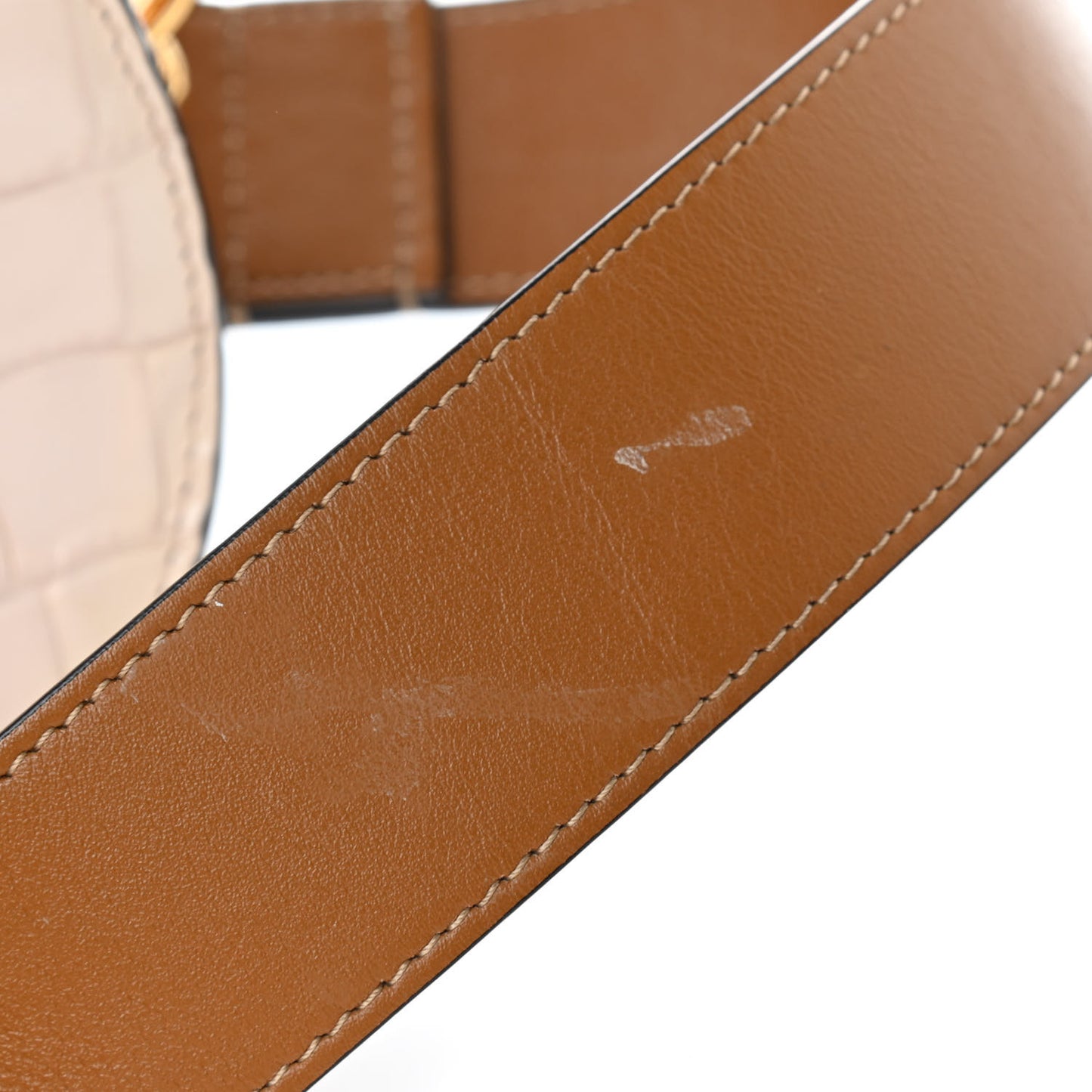 Calfskin Crocodile Embossed Small Tess Bag Cement Pink