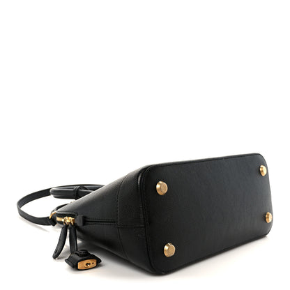 Balenciaga Grained Calfskin Logo S Ville Top Handle Bag Black White 4 of 12
