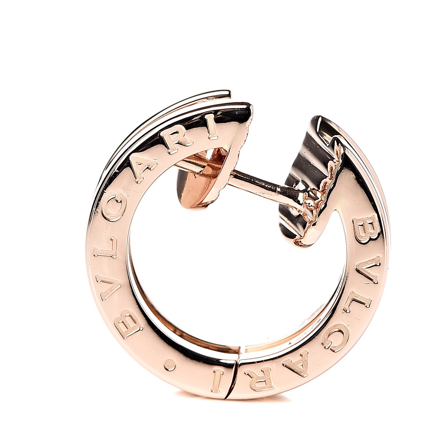 Bulgari 18K Rose Gold Small B.Zero1 Hoop Earrings 3 of 6