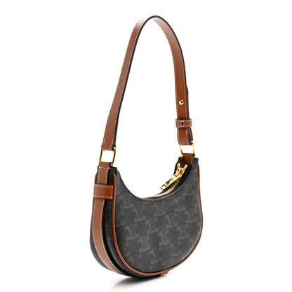 Celine Canvas Calfskin Mini Ava Triomphe Shoulder Bag Tan 3 of 11