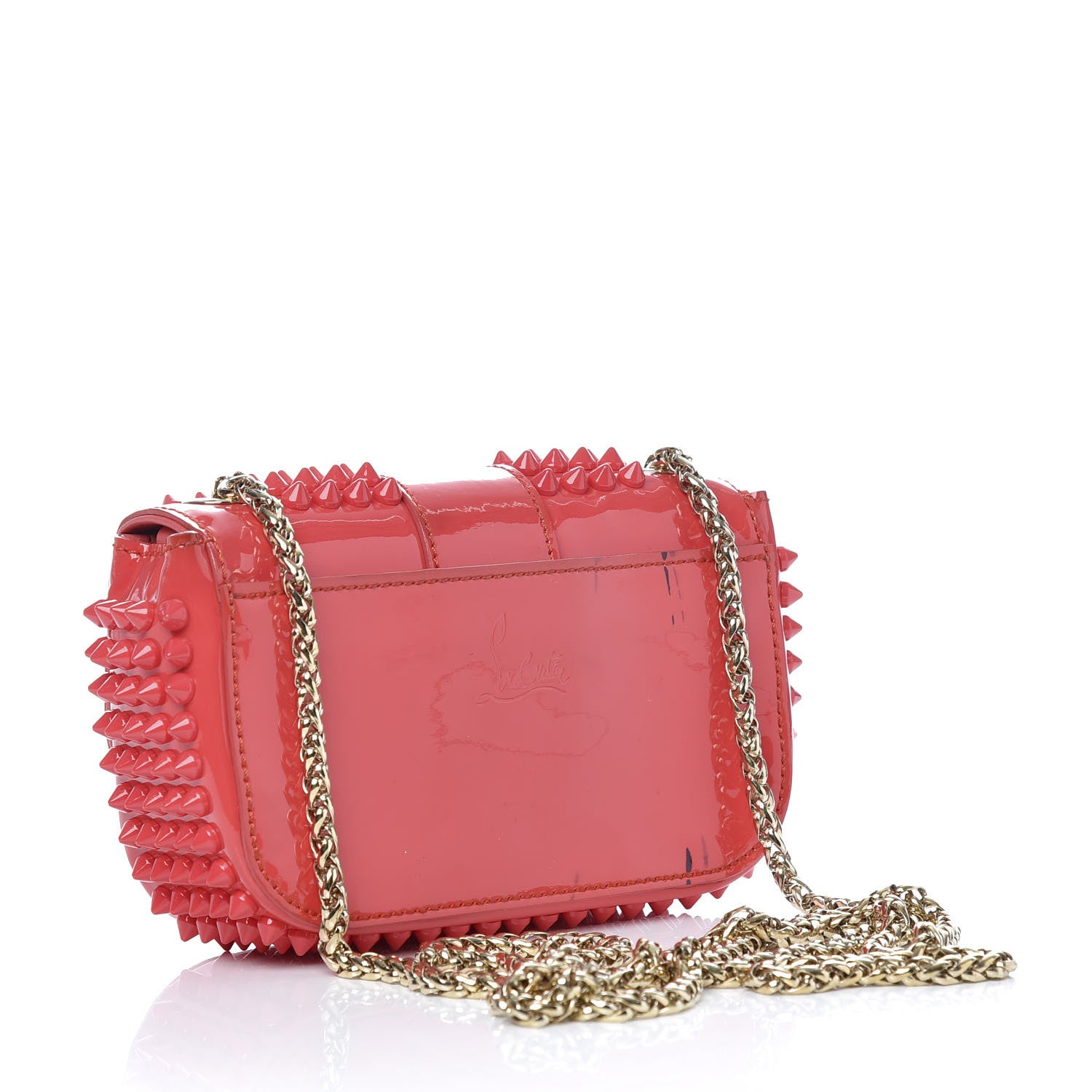 Christian Louboutin Patent Spiked Sweety Charity Crossbody Bag Framboise 3 of 11