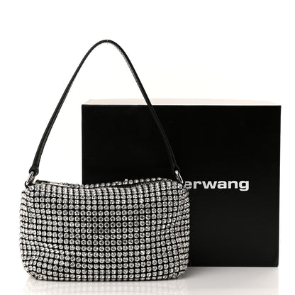 Alexander Wang Mesh Crystal Rhinestone Mini Heiress Pouch Black Silver 11 of 11