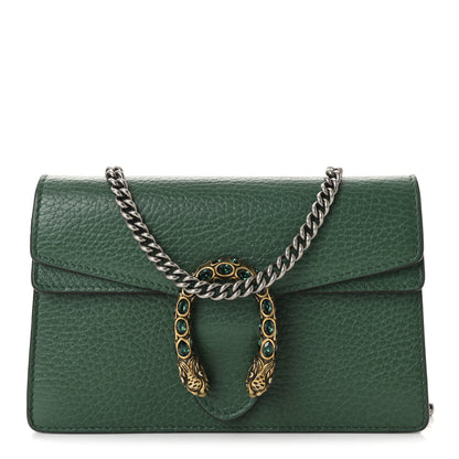Gucci Dollar Calfskin Crystal Super Mini Dionysus Shoulder Bag Emerald 1 of 9