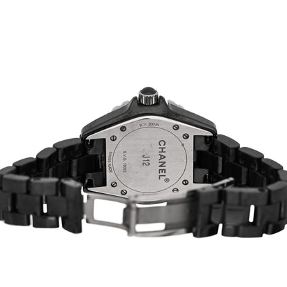 Chanel Stainless Steel Ceramic 33mm J12 Quartz Watch Black 4 of 5