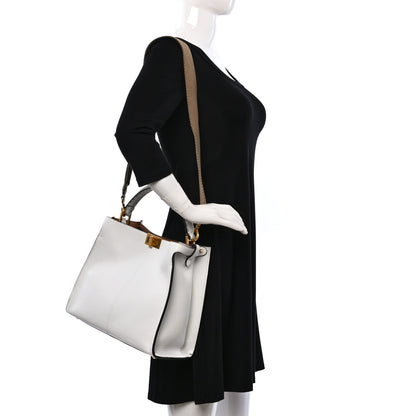 Fendi Cuoio Romano Selleria Bi-Color Medium Peekaboo X-Lite White Indaco 2 of 8