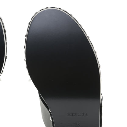 Hermes Calfskin Calya Mules 36 Black 8 of 10