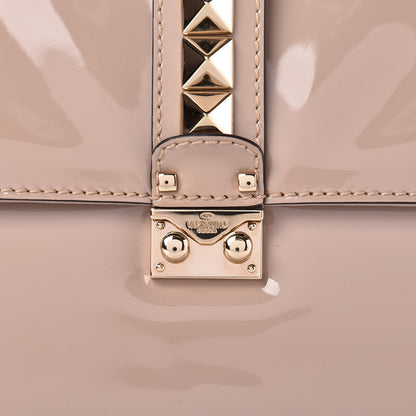 Valentino Garavani Patent Large Glam Lock Rockstud Flap Poudre 13 of 18