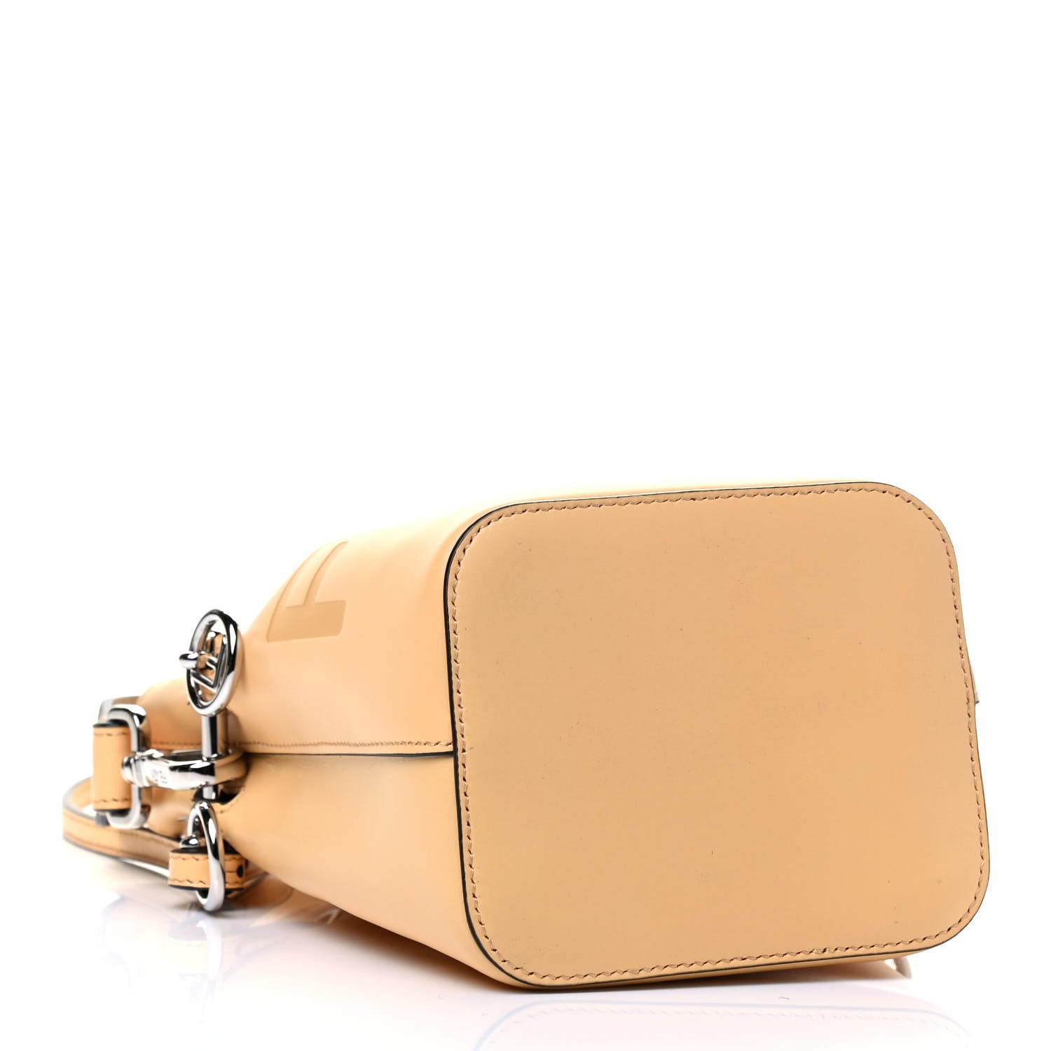 Fendi Vitello King F is Fendi Logo Embossed Mini Mon Tresor Bucket Bag Beige 3 of 4