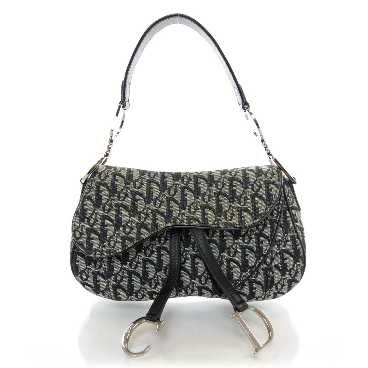 Monogram Double Saddle Bag Black