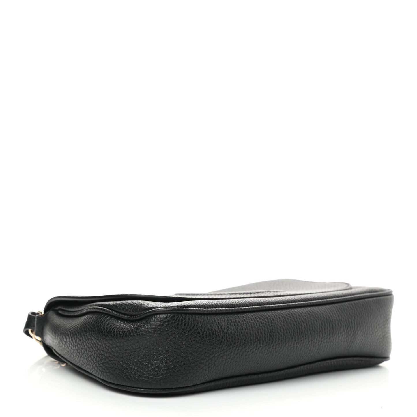 Pebbled Calfskin Medium Soho Flap Crossbody Black