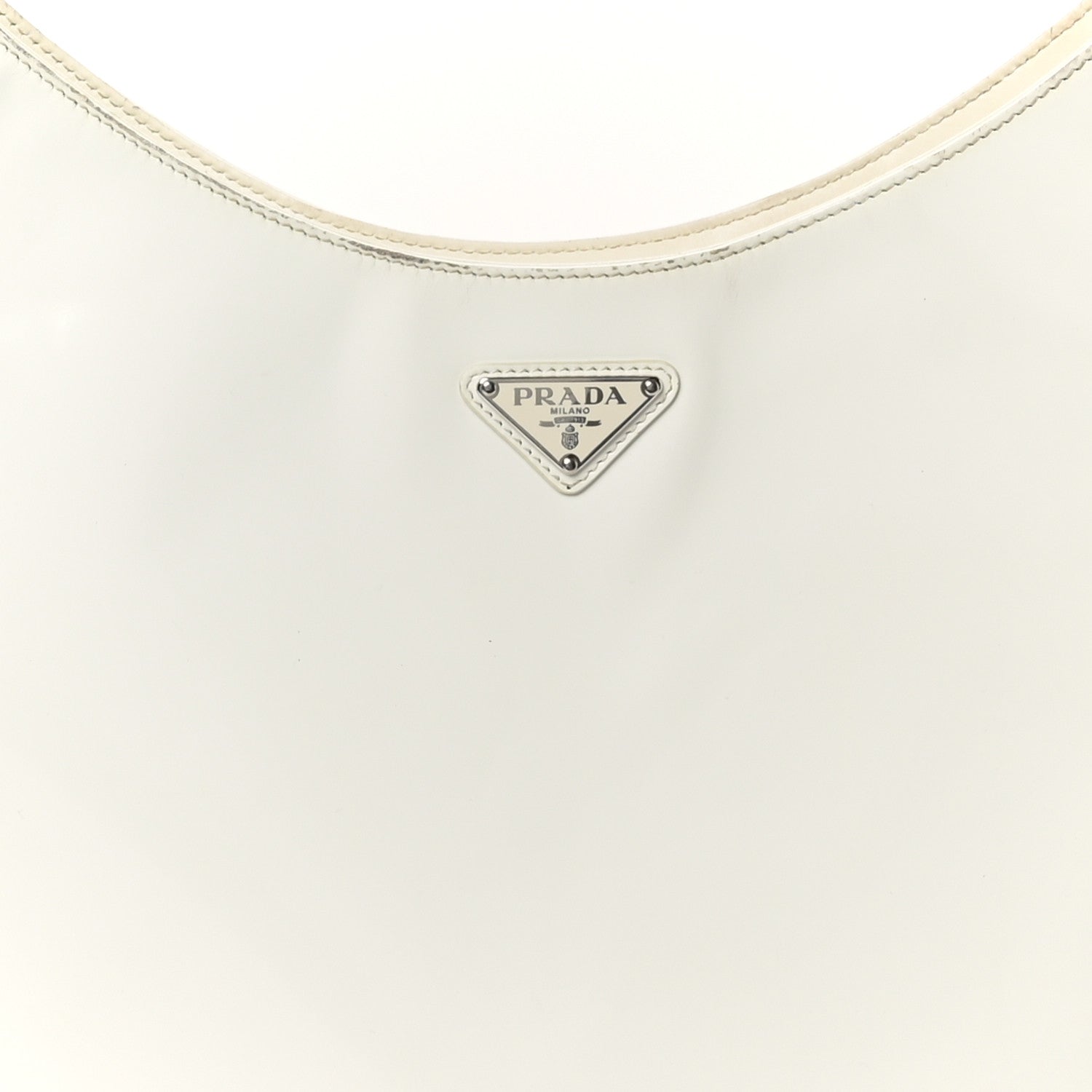 Prada Spazzolato Maxi Cleo Adjustable Strap Shoulder Bag White 7 of 10