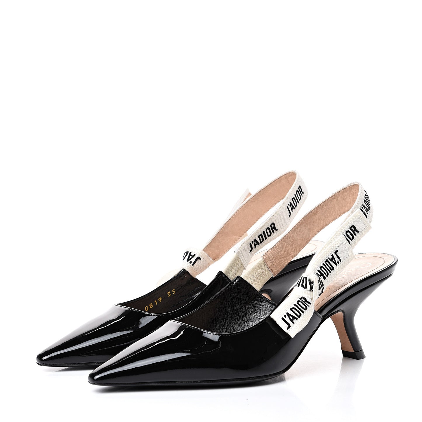 Patent Ribbon J'Adior Slingback 65mm Pumps 35 Black