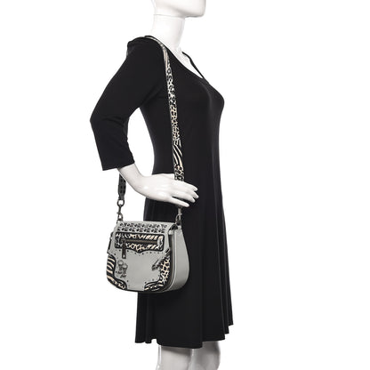 Marc Jacobs Calfskin Embellished Animal Mashup Saddle Bag Frost Multi 2 of 12