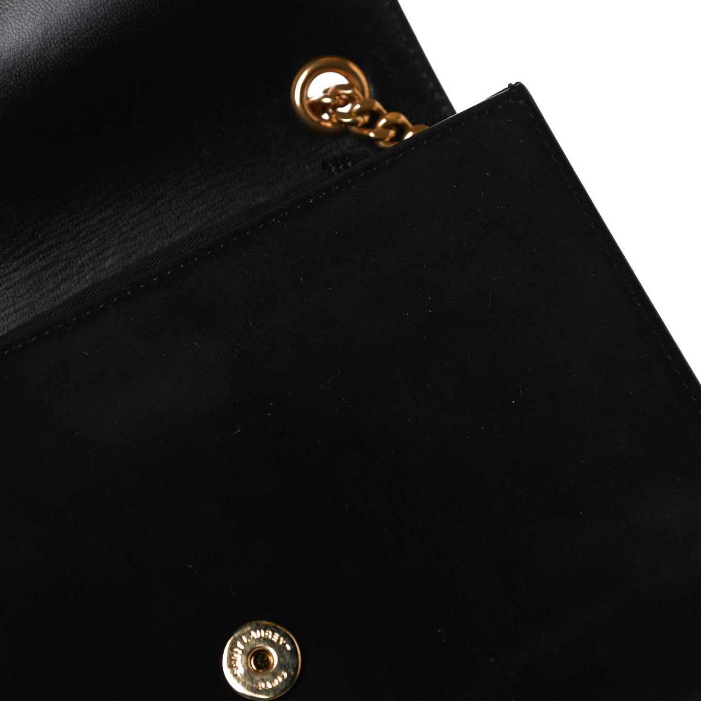 Suede Embroidered Small Monogram Kate Satchel Black