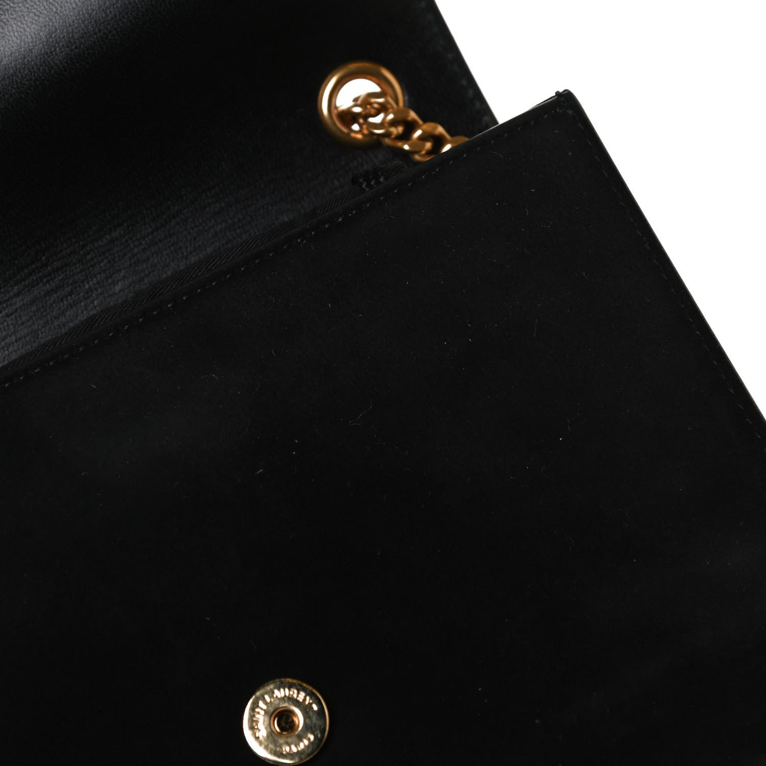 Saint Laurent Suede Embroidered Small Monogram Kate Satchel Black 16 of 16
