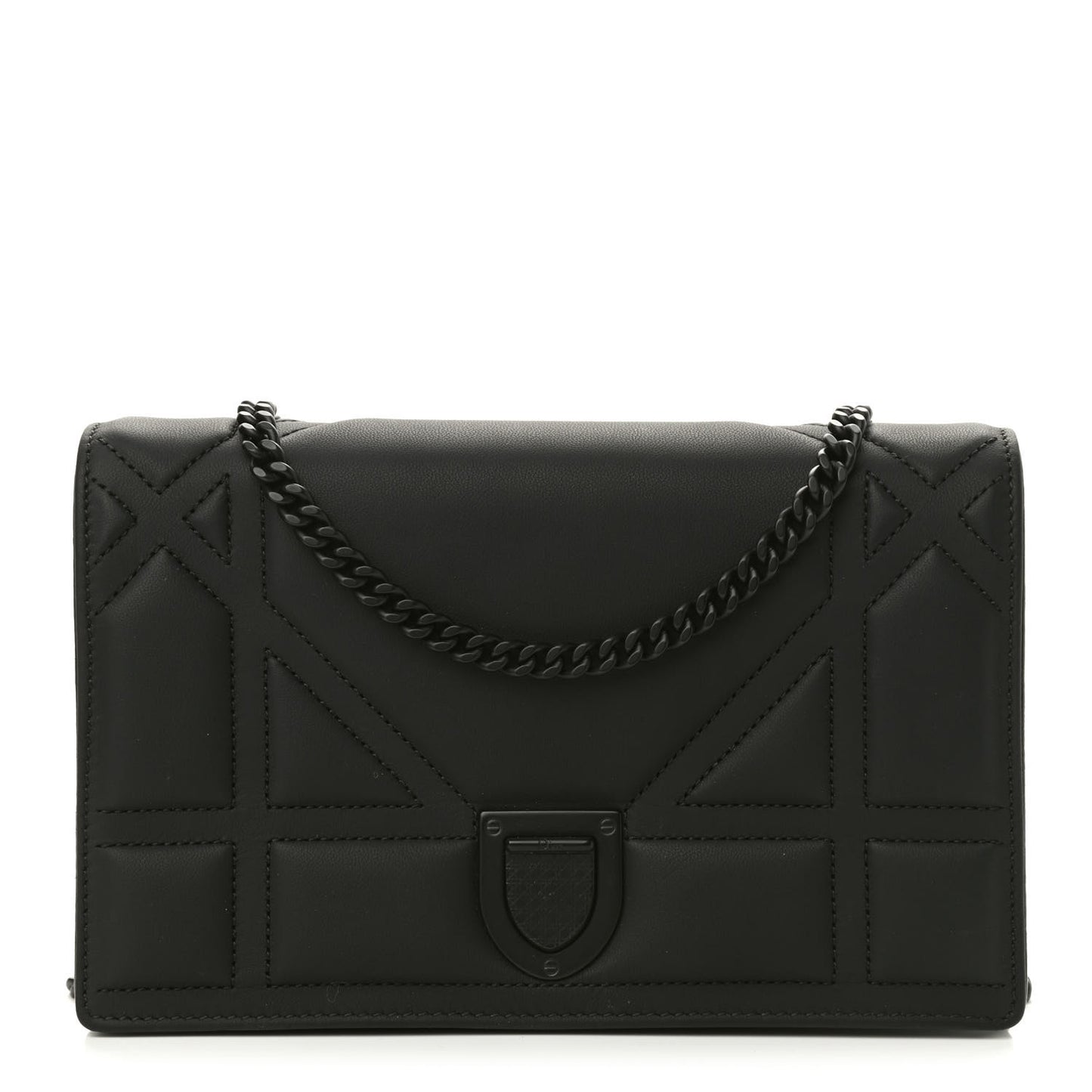 Ultra Matte Calfskin Diorama Wallet on Chain Pouch Black