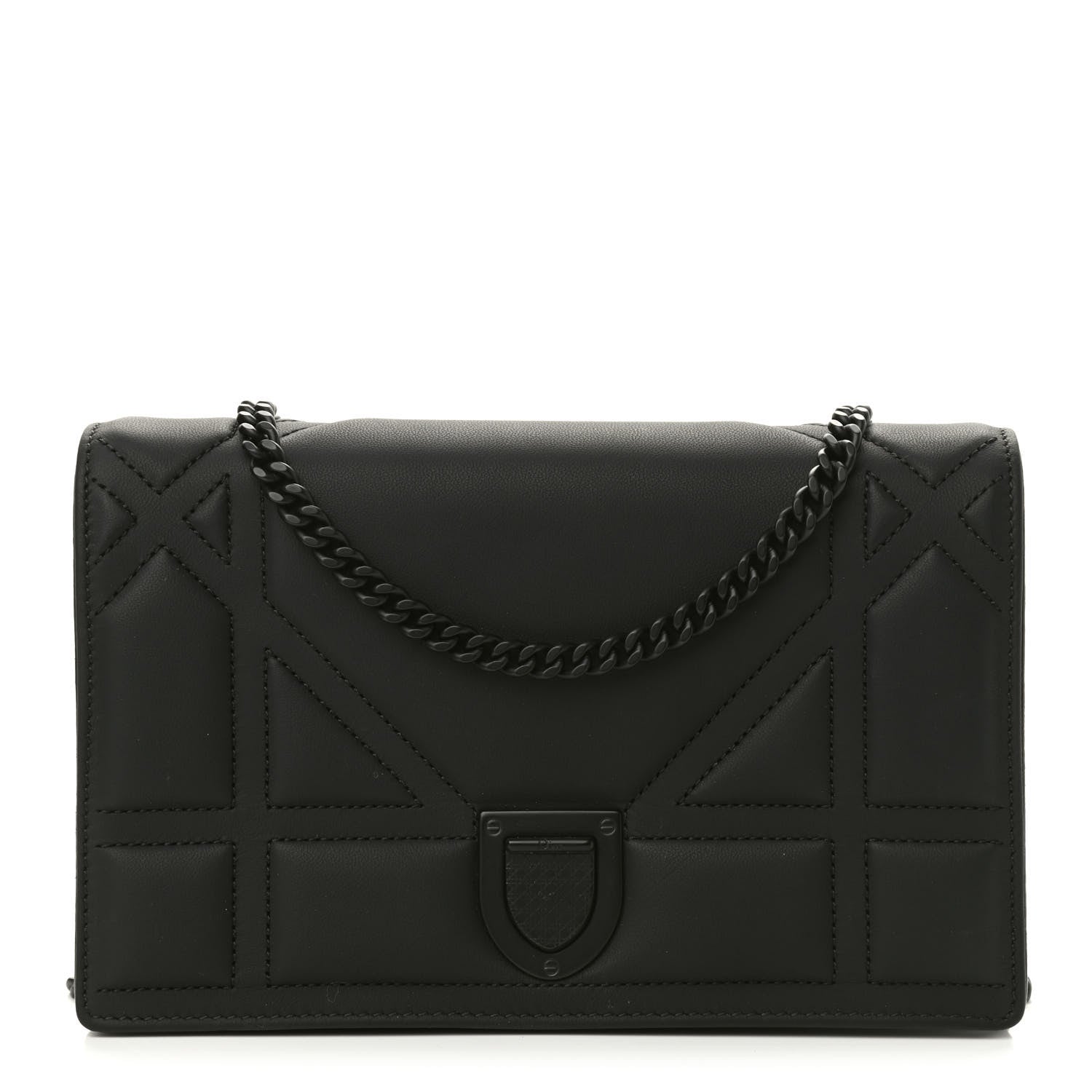 Christian Dior Ultra Matte Calfskin Diorama Wallet on Chain Pouch Black 1 of 9