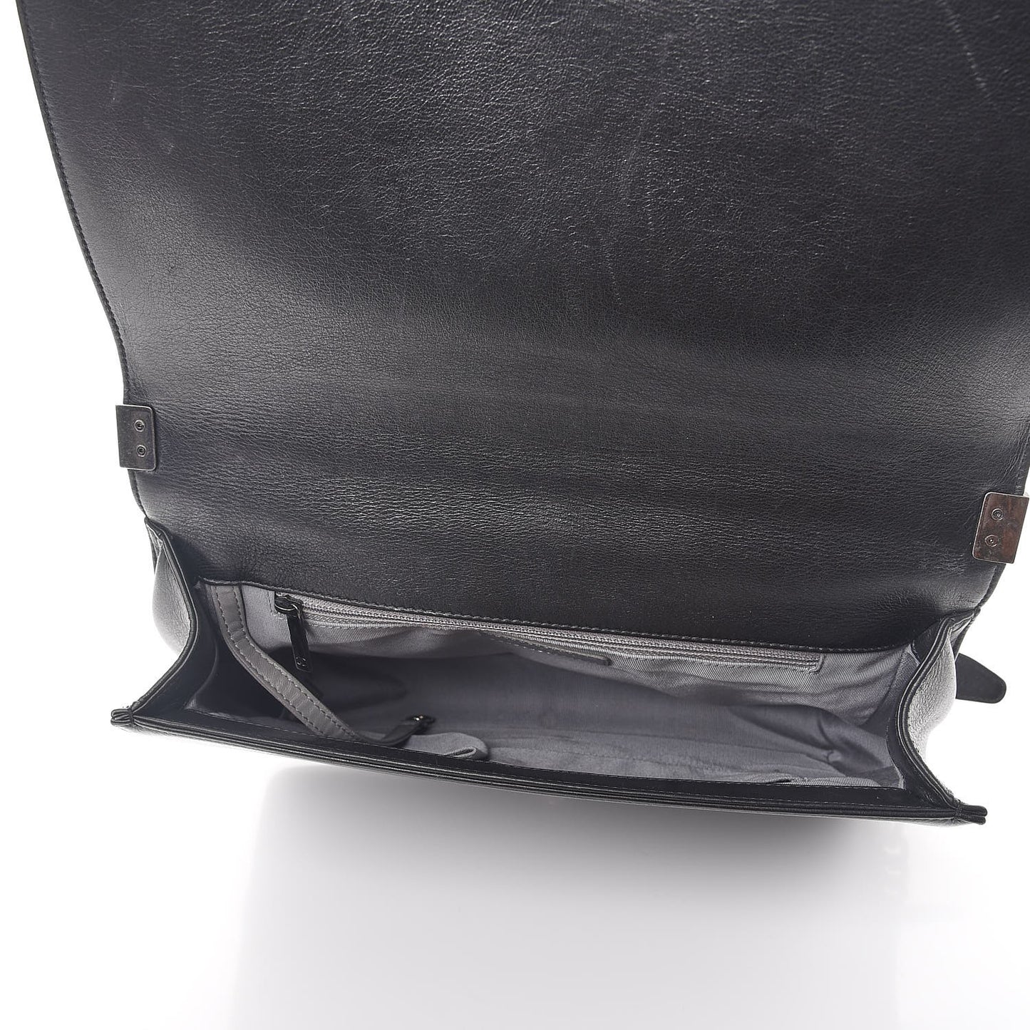 Calfskin Quilted Large Boy Flap Black