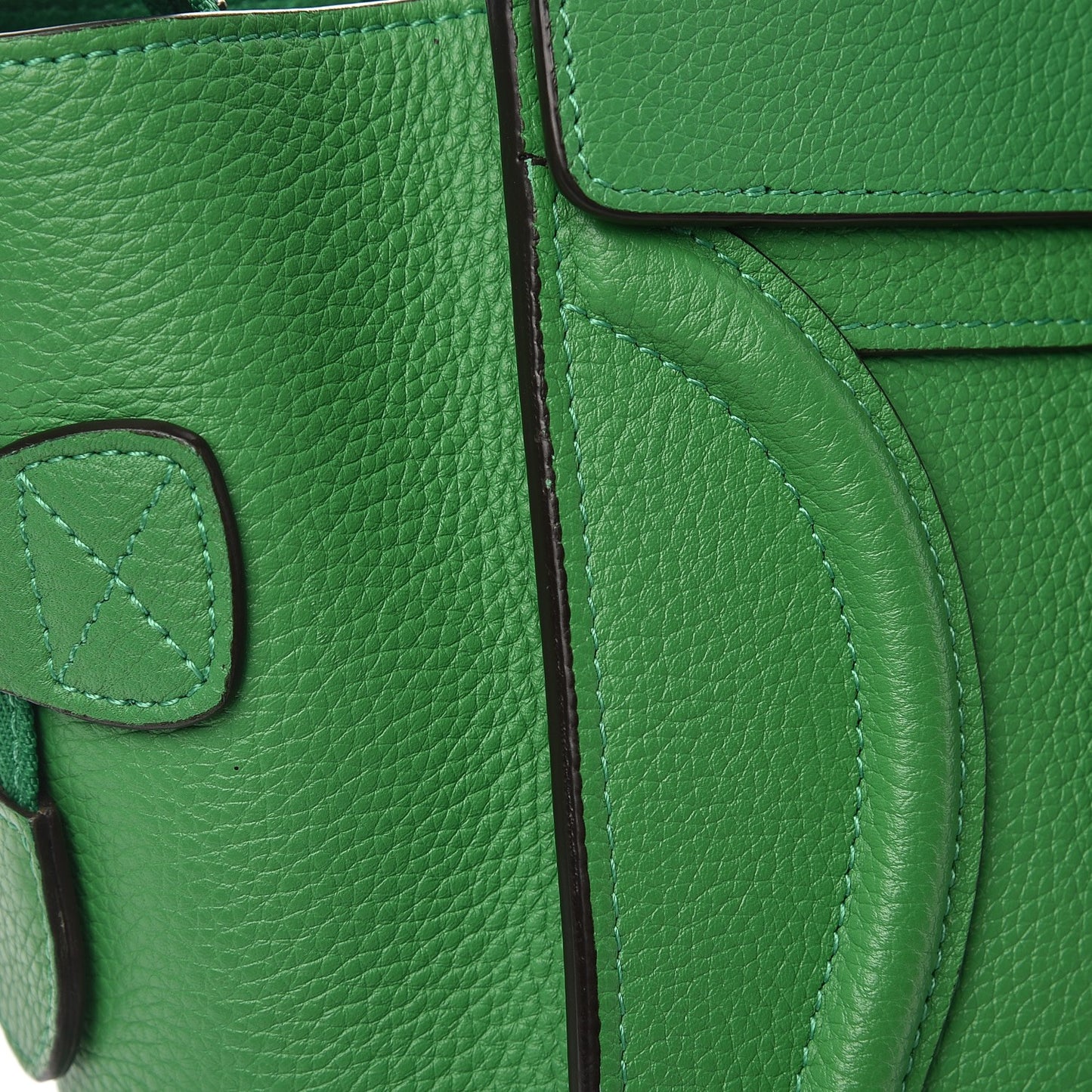 Drummed Calfskin Micro Luggage Mint