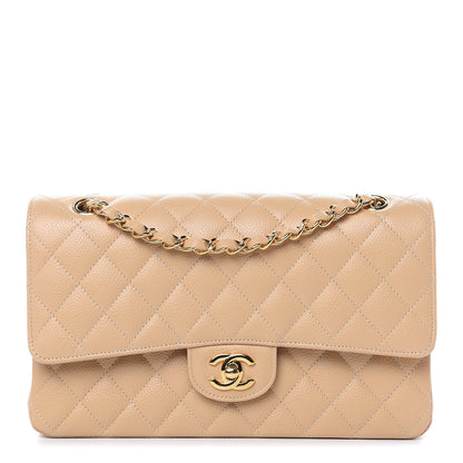 Chanel Caviar Quilted Medium Double Flap Light Beige 1 of 11