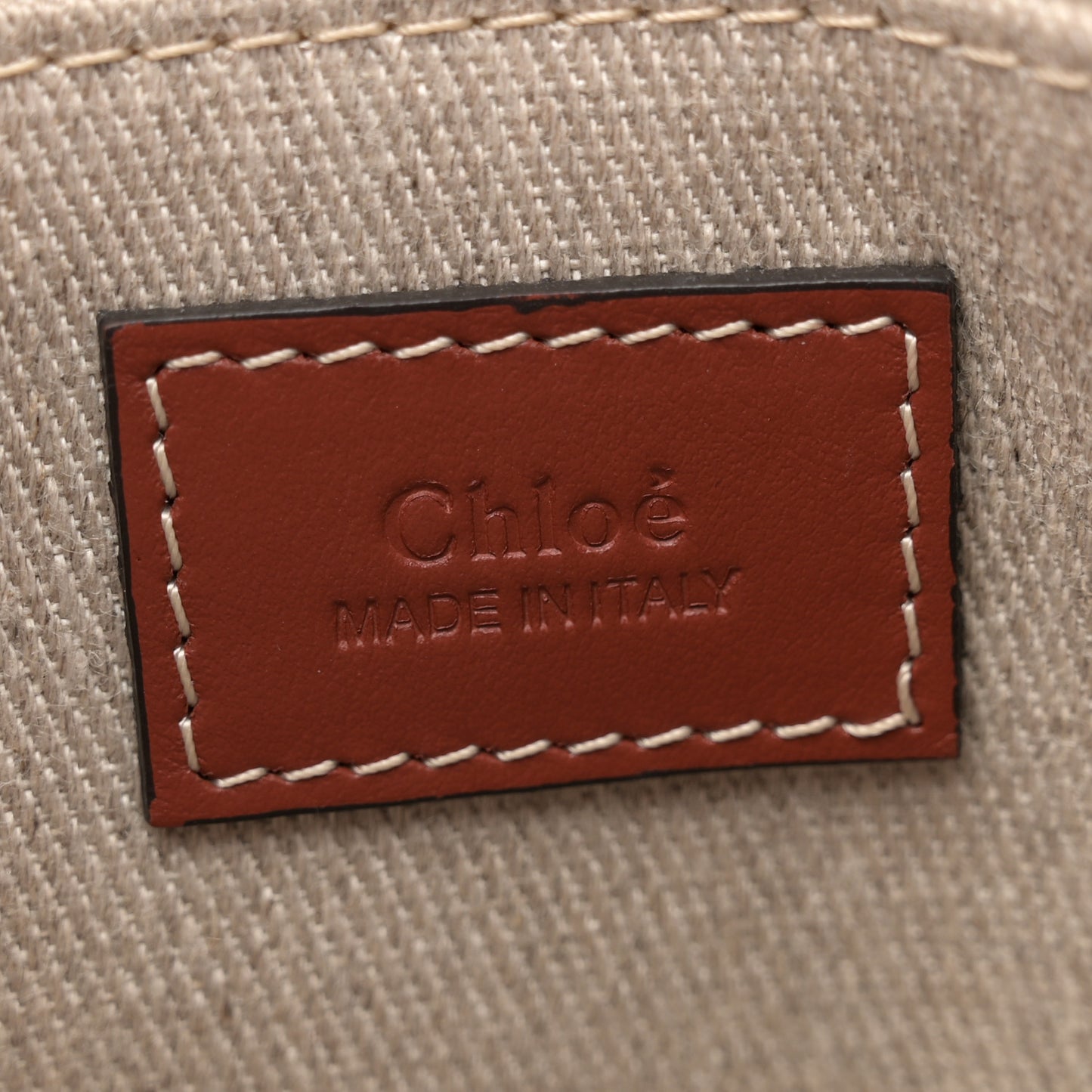 Suede Calfskin Small Woody Ribbon Tote Sepia Brown