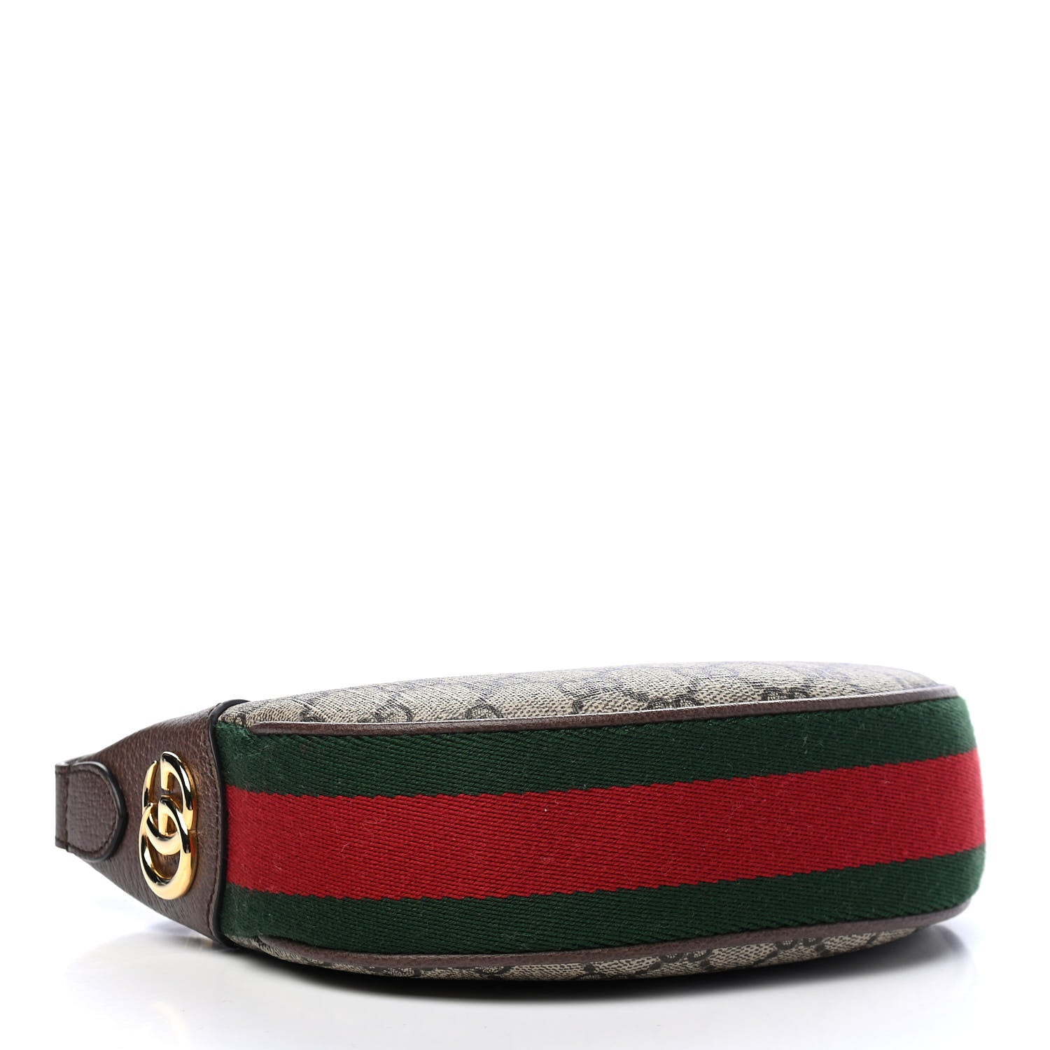 Gucci GG Supreme Monogram Textured Calfskin Web Mini Ophidia Half Moon Hobo Beige Ebony New Acero 3 of 5