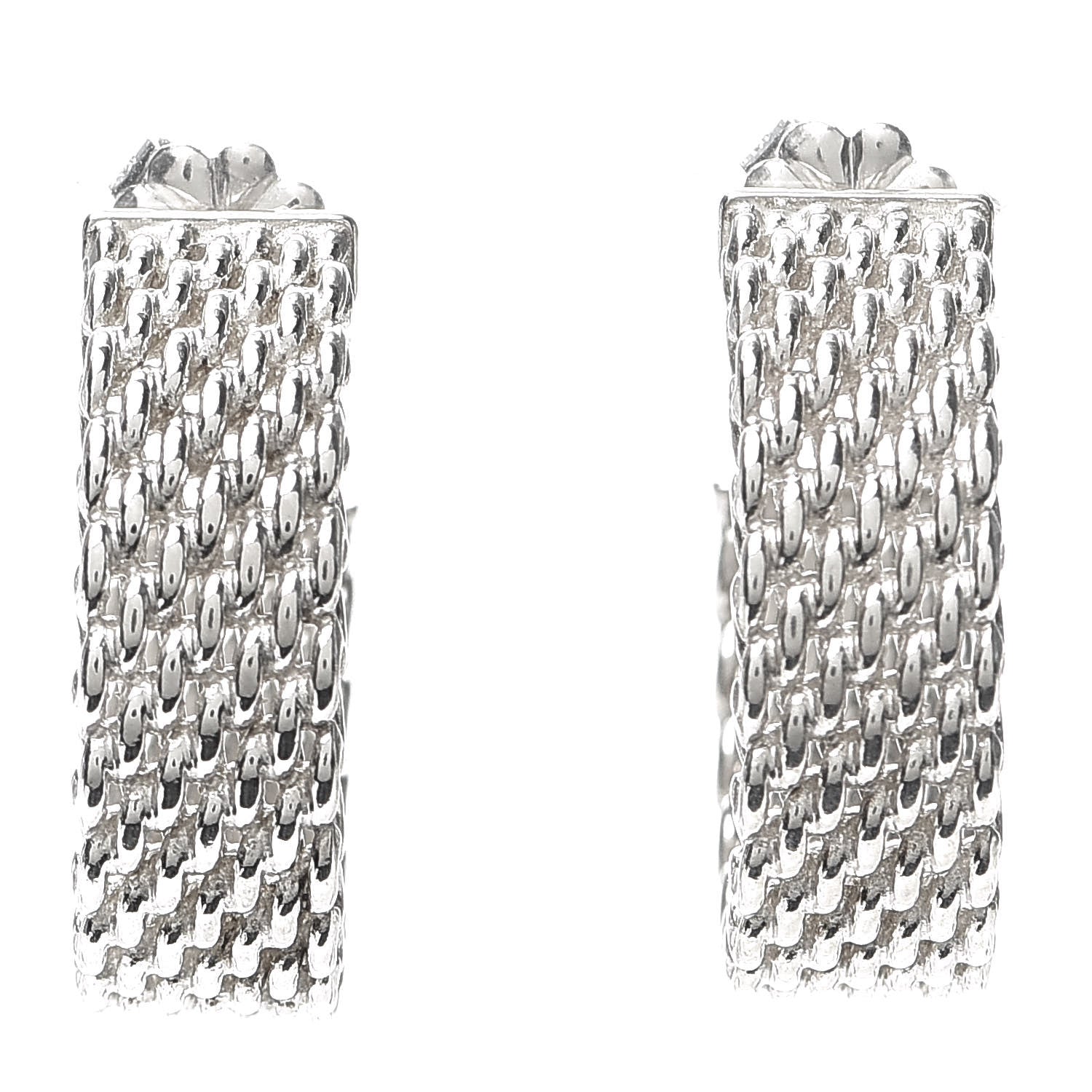 Tiffany Sterling Silver Wide Somerset Hoop Earrings 1 of 4