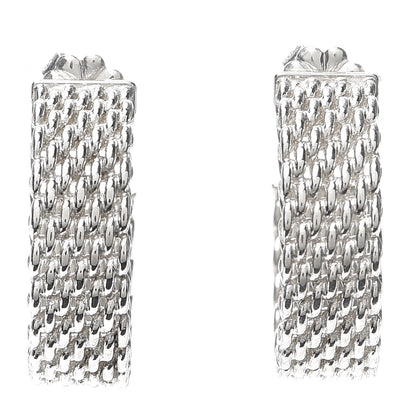 Tiffany Sterling Silver Wide Somerset Hoop Earrings 1 of 4