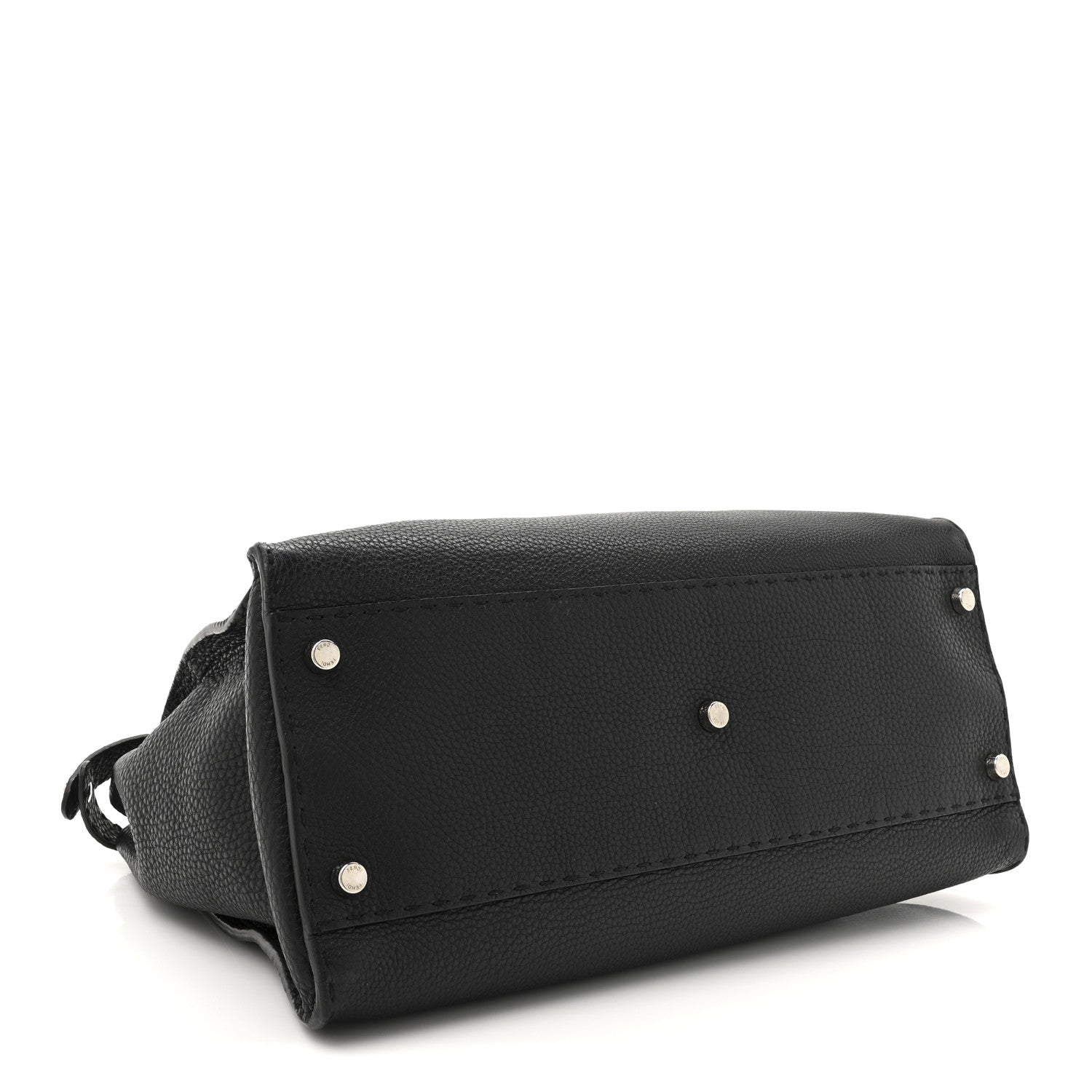 Fendi Cuoio Romano Selleria Bi-Color Large Peekaboo Iconic Satchel Black Mou 4 of 12