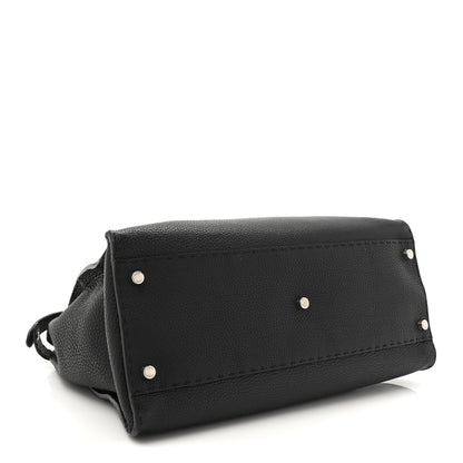 Fendi Cuoio Romano Selleria Bi-Color Large Peekaboo Iconic Satchel Black Mou 4 of 12