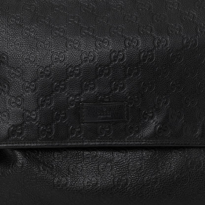 Gucci Guccissima Medium Flap Messenger Bag Black 10 of 12