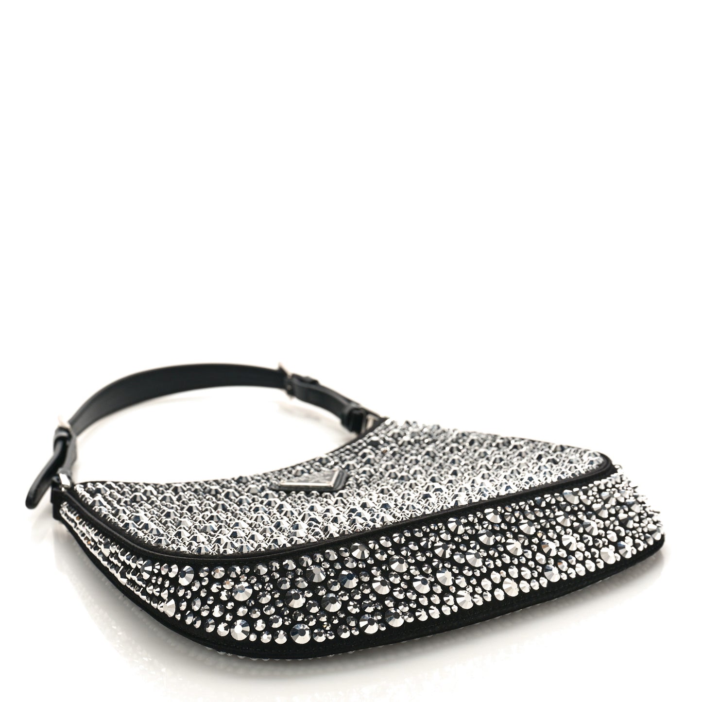 Satin Crystal Cleo Adjustable Strap Shoulder Bag Metal
